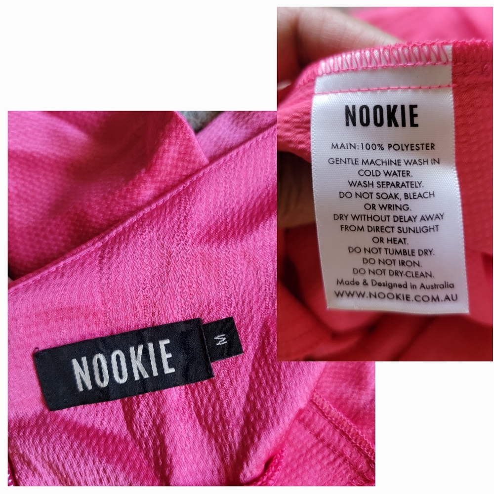 New Nookie Utopia Relaxed Full Length Wide Leg Halter Neck Jumpsuit Pink Pockets - Picture 2 of 15